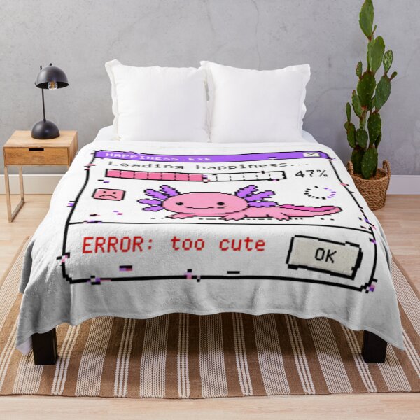 Item preview, Error Too Cute Axolotl Sticker Windows 95 Pixel Art Retro Computer Loading Happiness Glitch Meme Kawaii Pink Purple Nostalgia designed and sold by Obinne.