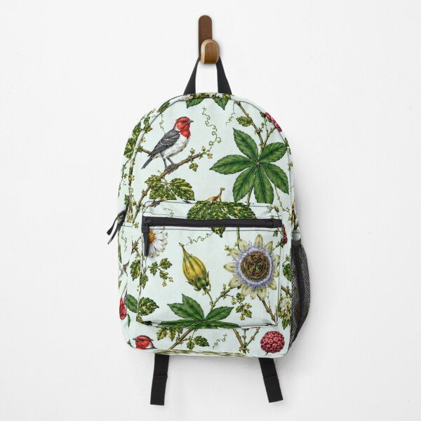 Item preview, Vintage Botanical Garden Birds Pattern | Passionflower, Clematis & Seed Pods designed and sold by RegalParade.