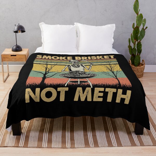 Item preview, Smoke Brisket Not Meth Funny Skeleton BBQ Grill Shirt designed and sold by CanvasFuse.