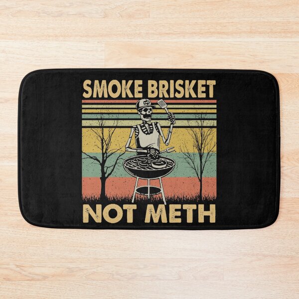 Item preview, Smoke Brisket Not Meth Funny Skeleton BBQ Grill Shirt designed and sold by CanvasFuse.