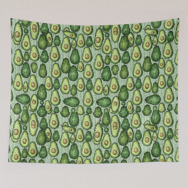 Item preview, Fresh Green Avocado Halves Cute Crayon Pattern designed and sold by VectorForge.