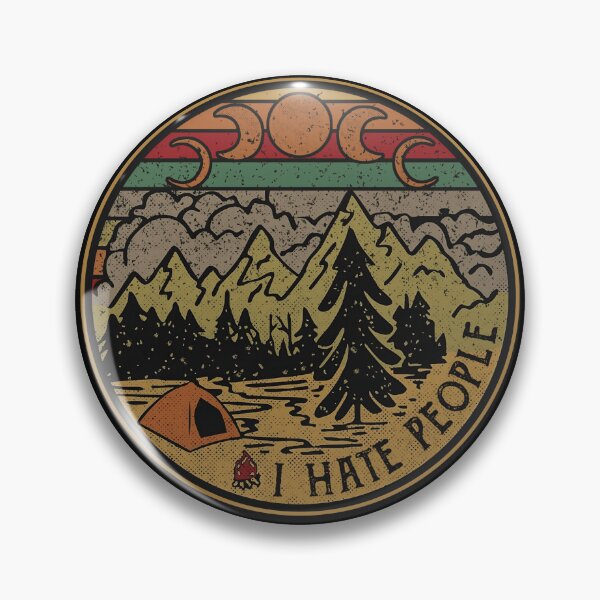 Item preview, I Hate People Camping Mountain Badge Retro Introvert Hiking Nature Lover Gift Shirt designed and sold by CanvasFuse.