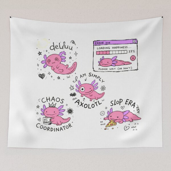 Item preview, Chaotic Axolotl Sticker Pack | Funny Gen Z Meme Axolotl Stickers | Anti-Design Kawaii Sticker Collection designed and sold by Obinne.