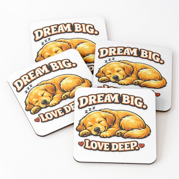 Item preview, Dream Big Love Deep – Cute Sleeping Golden Retriever Dog Lover Design designed and sold by Sahil Randhawa.