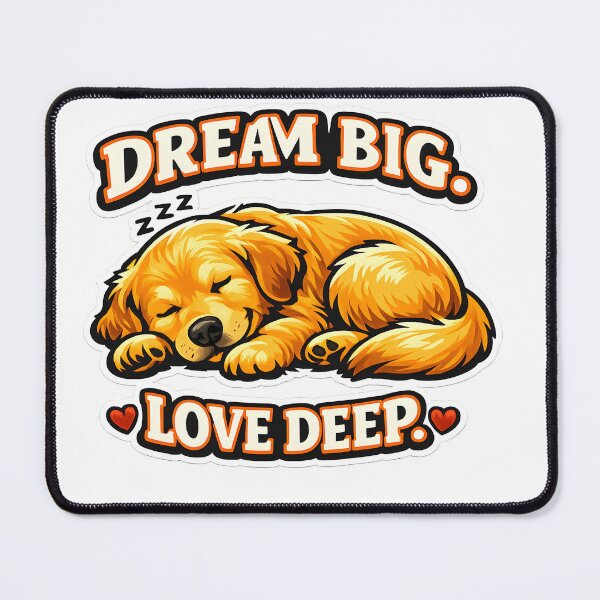 Item preview, Dream Big Love Deep – Cute Sleeping Golden Retriever Dog Lover Design designed and sold by Sahil Randhawa.