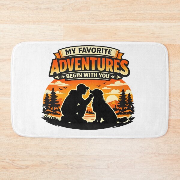 Item preview, My Favorite Adventures Begin With You – Golden Retriever Hiking Camping Dog Lover Design designed and sold by Sahil Randhawa.