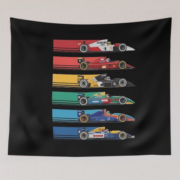 Item preview, Six Classic Open Wheel Racer Icons Vector designed and sold by Matastuffmerch.
