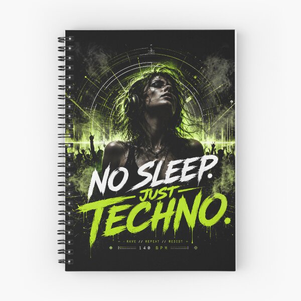 Item preview, No sleep. Just Techno. – Rave & festival streetwear design designed and sold by Peter Kaul.