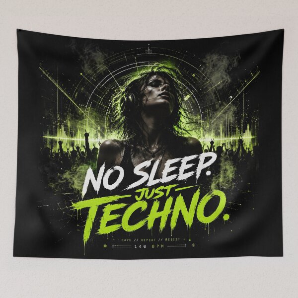 Item preview, No sleep. Just Techno. – Rave & festival streetwear design designed and sold by Peter Kaul.