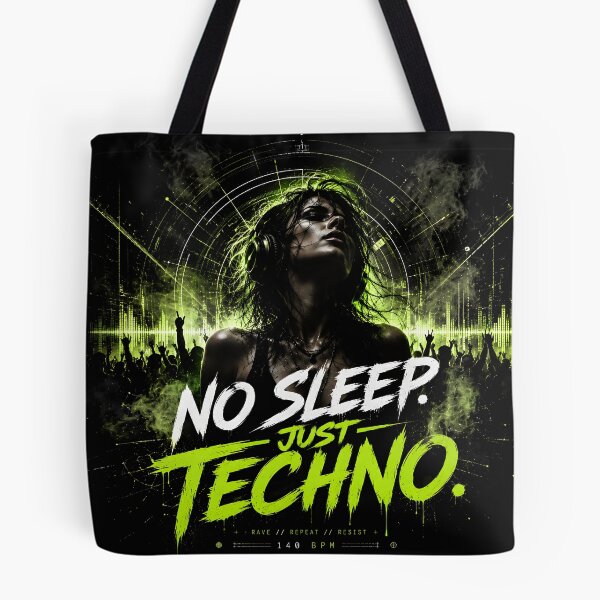 Item preview, No sleep. Just Techno. – Rave & festival streetwear design designed and sold by Peter Kaul.