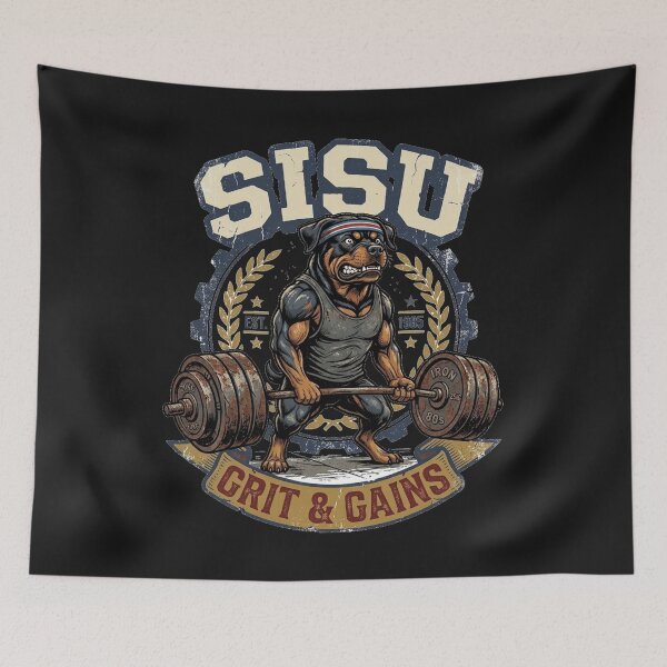 Item preview, Sisu Rottweiler - Old School Gym Grit designed and sold by SisuPrintsCo.