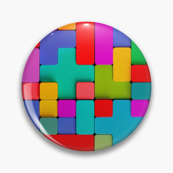 Item preview, Colorful Interlocking Tetris‑Style Geometric Pattern designed and sold by behappyandrelax.