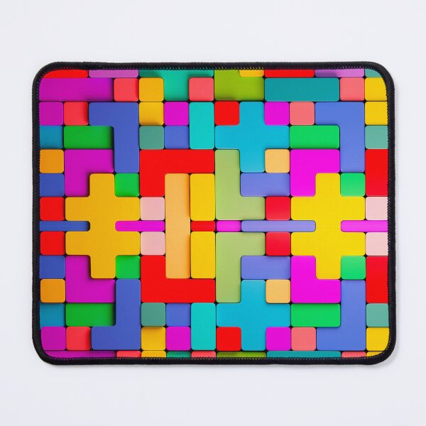 Item preview, Colorful Interlocking Tetris‑Style Geometric Pattern designed and sold by behappyandrelax.