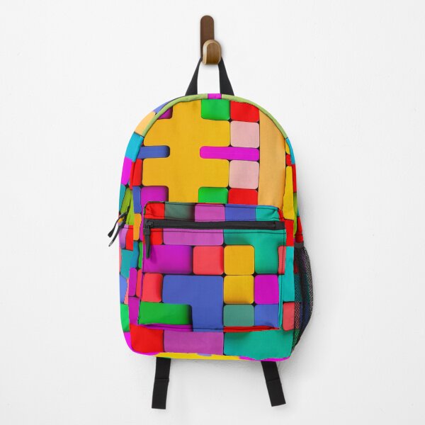 Item preview, Colorful Interlocking Tetris‑Style Geometric Pattern designed and sold by behappyandrelax.