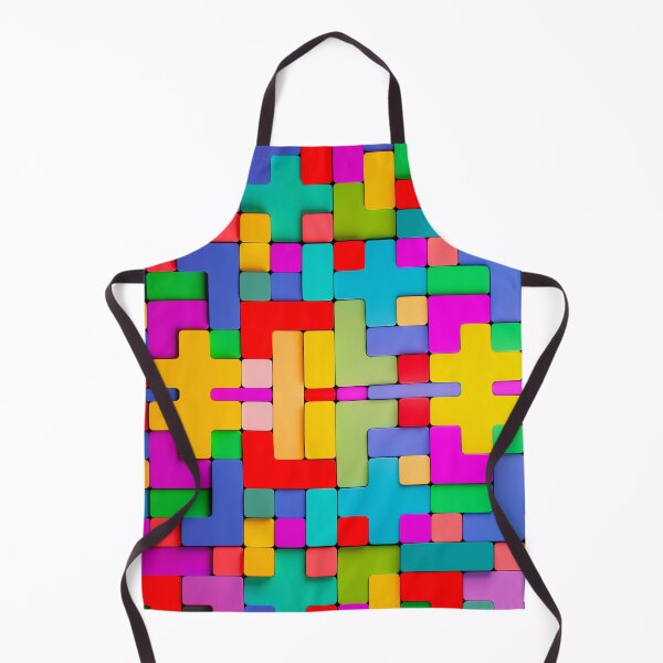 Item preview, Colorful Interlocking Tetris‑Style Geometric Pattern designed and sold by behappyandrelax.