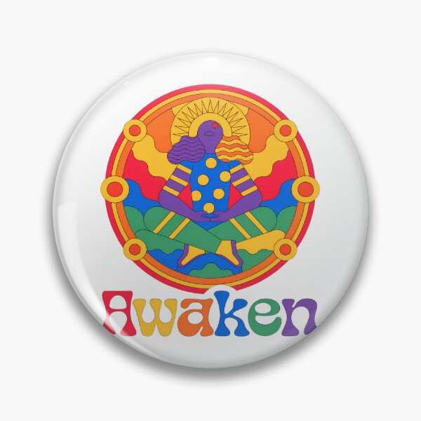 Item preview, Retro Chakra Meditation Badge | Vibrant Aura Spiritual Yoga  designed and sold by Innersoul studio.