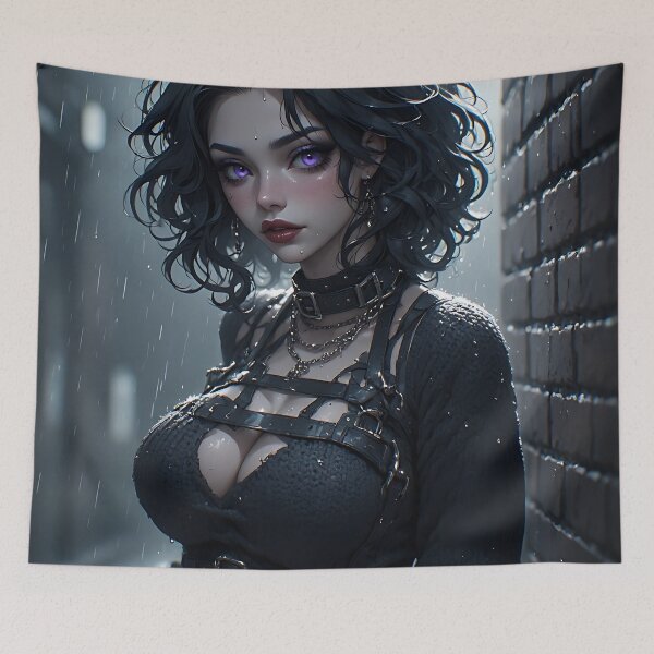 Item preview, Hot Halloween Anime Goth Girl Waifu 338 designed and sold by Your New Fixation.
