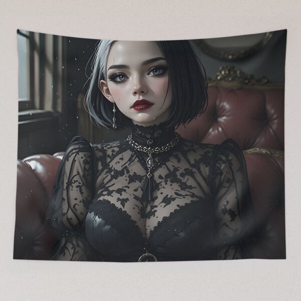 Item preview, Hot Halloween Anime Goth Girl Waifu 341 designed and sold by Your New Fixation.