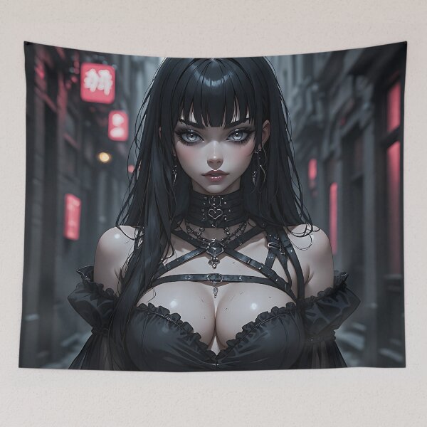 Item preview, Hot Halloween Anime Goth Girl Waifu 351 designed and sold by Your New Fixation.