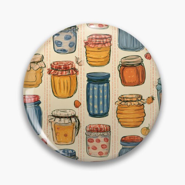 Item preview, Vintage Jam Jars and Preserves Cottagecore Pantry Pattern designed and sold by VectorForge.