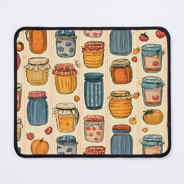 Item preview, Vintage Jam Jars and Preserves Cottagecore Pantry Pattern designed and sold by VectorForge.