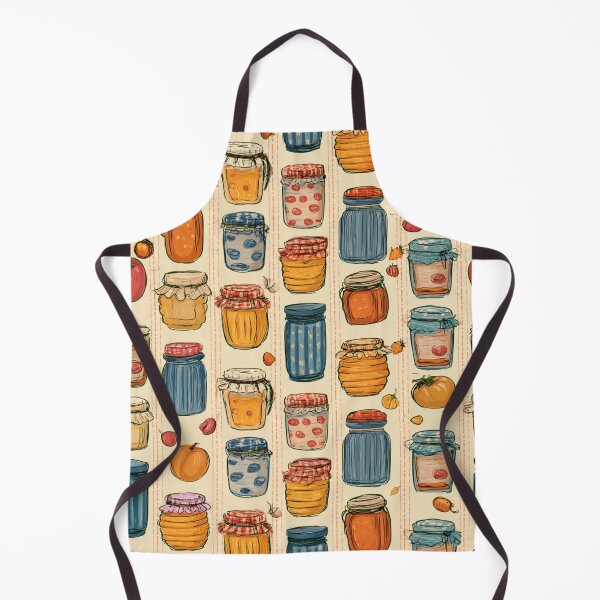Item preview, Vintage Jam Jars and Preserves Cottagecore Pantry Pattern designed and sold by VectorForge.