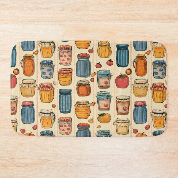 Item preview, Vintage Jam Jars and Preserves Cottagecore Pantry Pattern designed and sold by VectorForge.