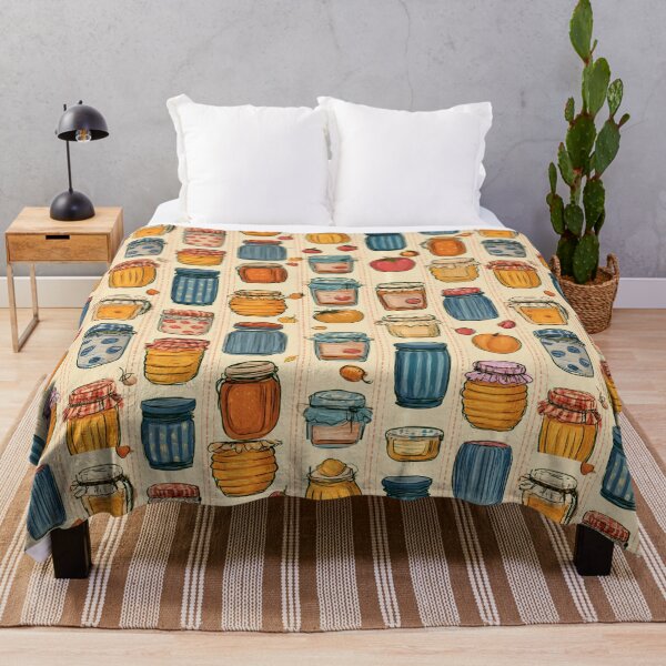 Item preview, Vintage Jam Jars and Preserves Cottagecore Pantry Pattern designed and sold by VectorForge.
