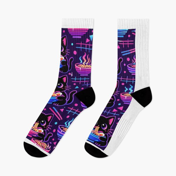 Item preview, Cute Vaporwave Ramen Cat Japanese Aesthetic Seamless Pattern designed and sold by DesignEpic22.
