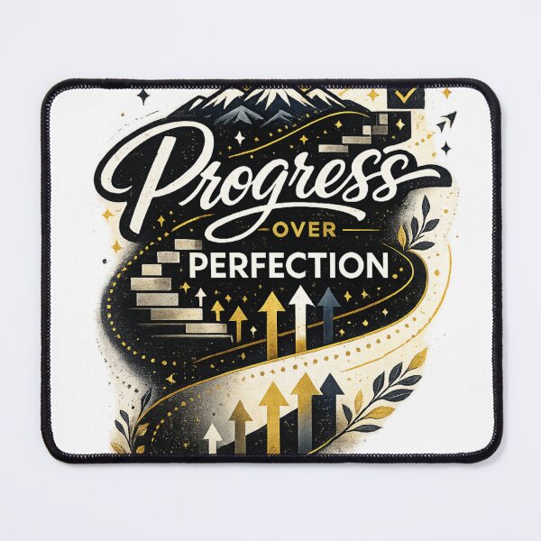 Item preview, Progress Over Perfection Motivational Quote T-Shirt | Minimalist Inspirational Typography Design | Positive Mindset Gift designed and sold by AnanthDesign.