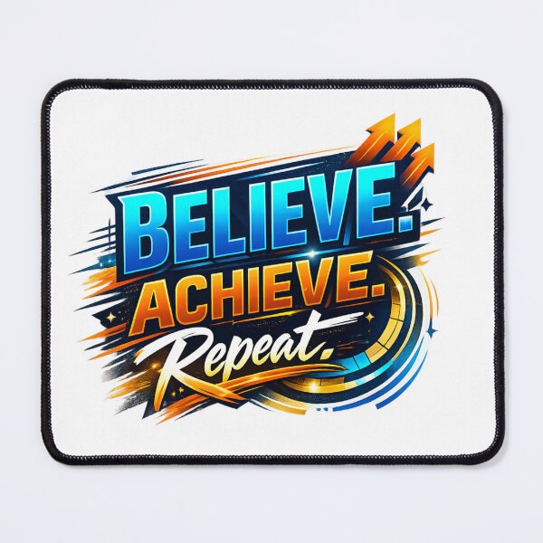 Item preview, Believe. Achieve. Repeat. | Modern Motivational Typography Design designed and sold by AnanthDesign.