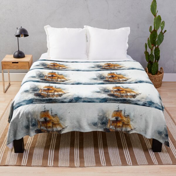 Item preview, Vintage Tall Ship Sailing Through Stormy Seas designed and sold by HattayaSra.