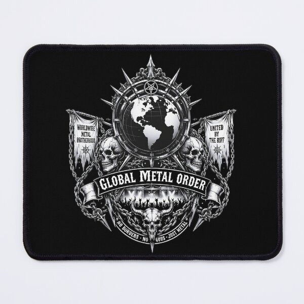 Item preview, Global Metal Order Skull Globe Heavy Metal Brotherhood designed and sold by DeimosArtIntl.