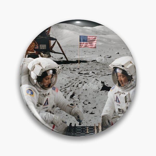 Item preview, NASA astronauts playing chess on the moon designed and sold by WiseBow.