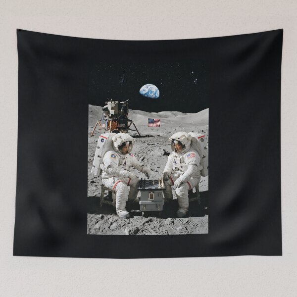 Item preview, NASA astronauts playing chess on the moon designed and sold by WiseBow.