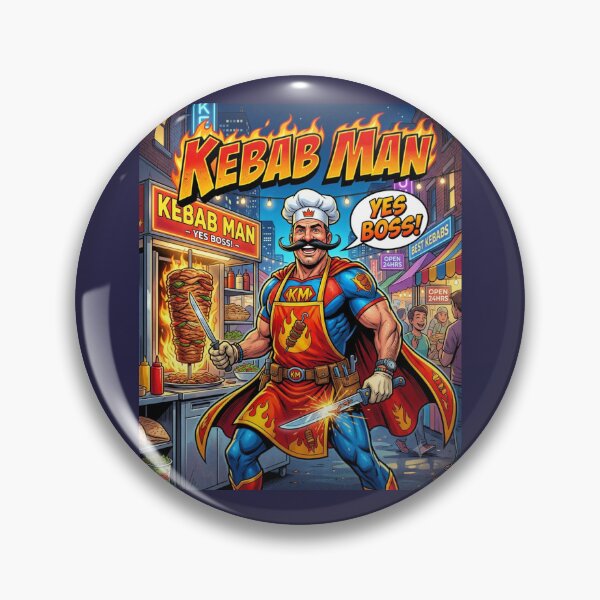 Item preview, Kebab Man Superhero Chef Doner Street Food Comic designed and sold by Flirt-Teez.