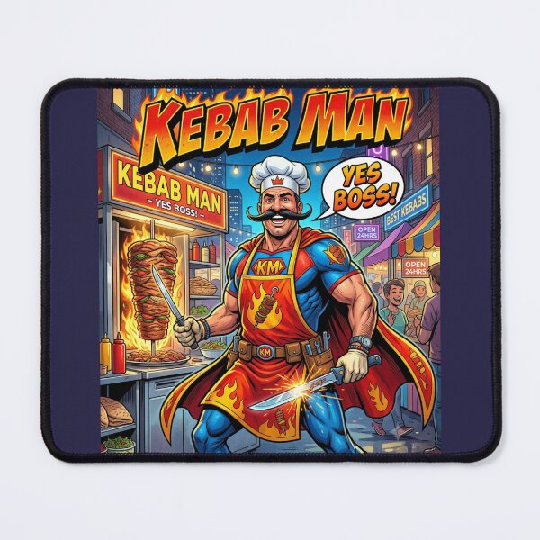 Item preview, Kebab Man Superhero Chef Doner Street Food Comic designed and sold by Flirt-Teez.