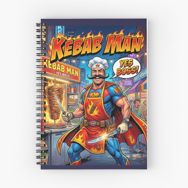 Item preview, Kebab Man Superhero Chef Doner Street Food Comic designed and sold by Flirt-Teez.