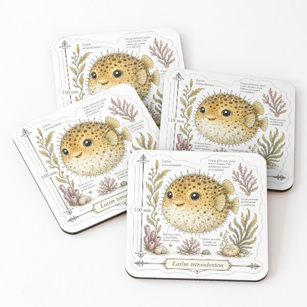 Item preview, Cute Vintage Pufferfish Sticker - Scientific Ocean Plate designed and sold by PND7777.