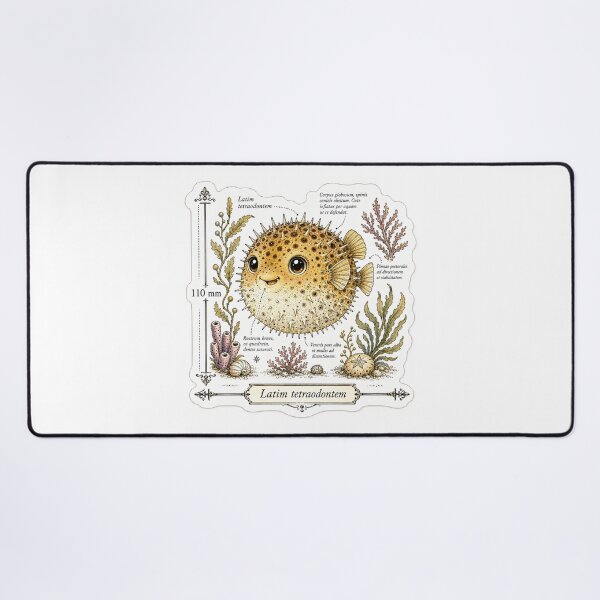 Item preview, Cute Vintage Pufferfish Sticker - Scientific Ocean Plate designed and sold by PND7777.