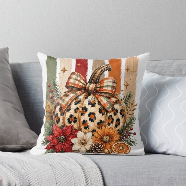Item preview, Coquette Leopard Print Pumpkin with Plaid Bow designed and sold by madebymayberry.