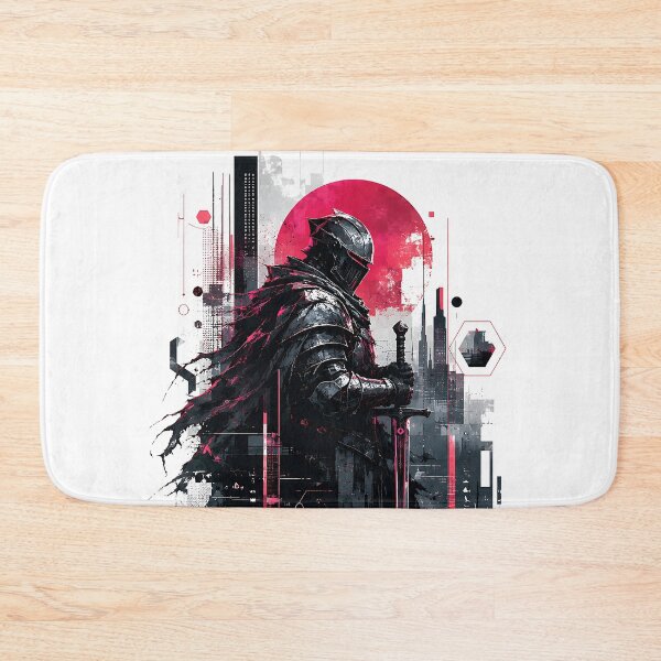 Item preview, Neon Sentinel Cyberpunk Knight Futuristic Abstract Armor Art designed and sold by dytf79.
