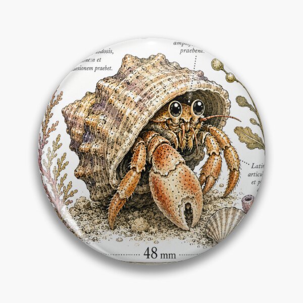 Item preview, Cute Vintage Hermit Crab Sticker - Scientific Seashell Plate designed and sold by PND7777.