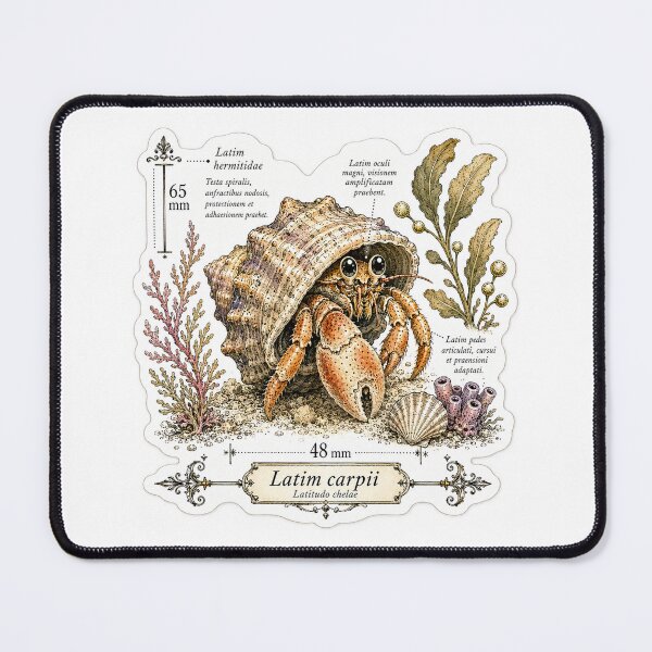Item preview, Cute Vintage Hermit Crab Sticker - Scientific Seashell Plate designed and sold by PND7777.