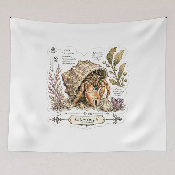 Item preview, Cute Vintage Hermit Crab Sticker - Scientific Seashell Plate designed and sold by PND7777.