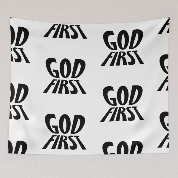 Item preview, God First  – Christian Faith Typography T-Shirt Design designed and sold by CrossCrafted.