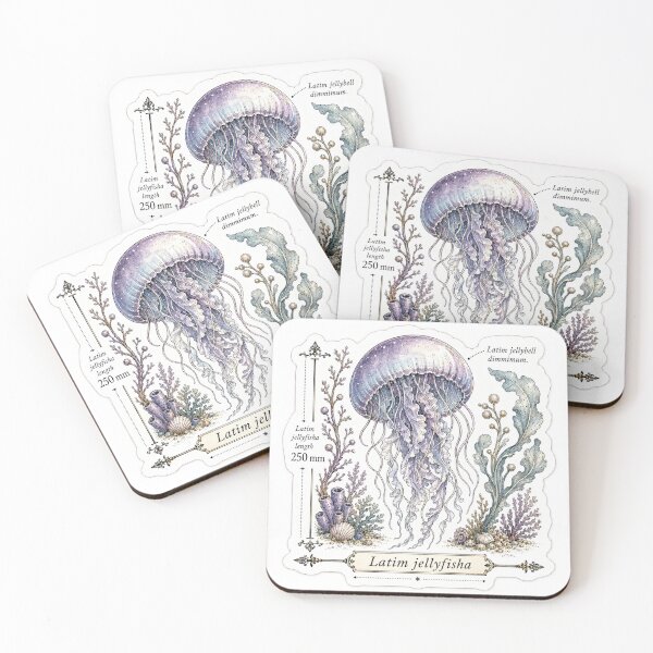 Item preview, Cute Vintage Jellyfish Sticker - Scientific Ocean Plate designed and sold by PND7777.