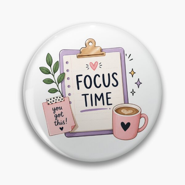 Item preview, Focus Time Sticker | Productivity Planner, Study Motivation, Cute Kawaii Workspace & Daily Focus Design designed and sold by Pixanova.