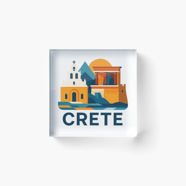 Item preview, Crete Greece Travel Souvenir - Greek Island Church & Fortress Art designed and sold by OzzFrequency.