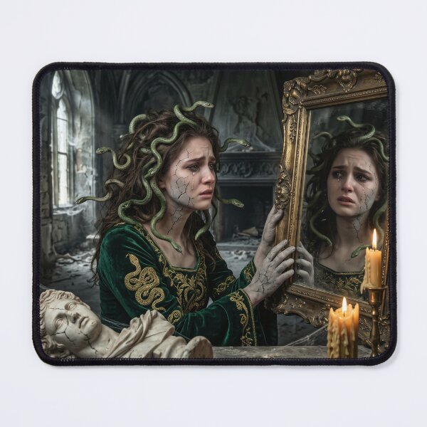 Item preview, Medusa's Tearful Reflection - Tragic Gorgon Despair and the Mirror Curse designed and sold by TheRichGallery.
